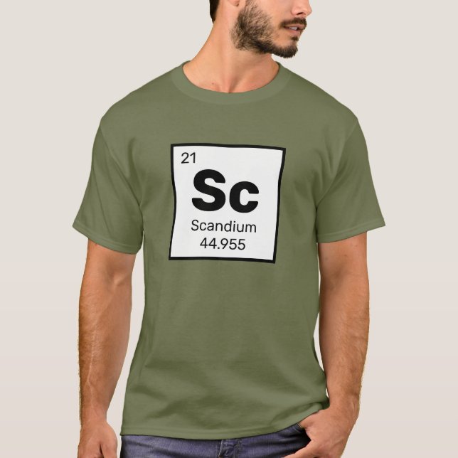 Scandium/Periodische Tabelle - T - Shirt der SC-El (Vorderseite)