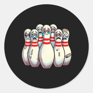 Scanisierte Bowling Buttone Cartoon Fun Bowler Hum Runder Aufkleber