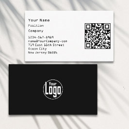 Scannable Black and White Company Business Card Treuekarte