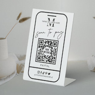 Scannable Payment Scan zur Bezahlung des QR-Code-M Sockelschild