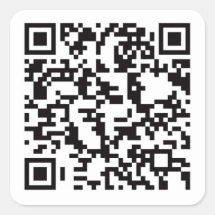 Scannable QR Barcode Quadratischer Aufkleber