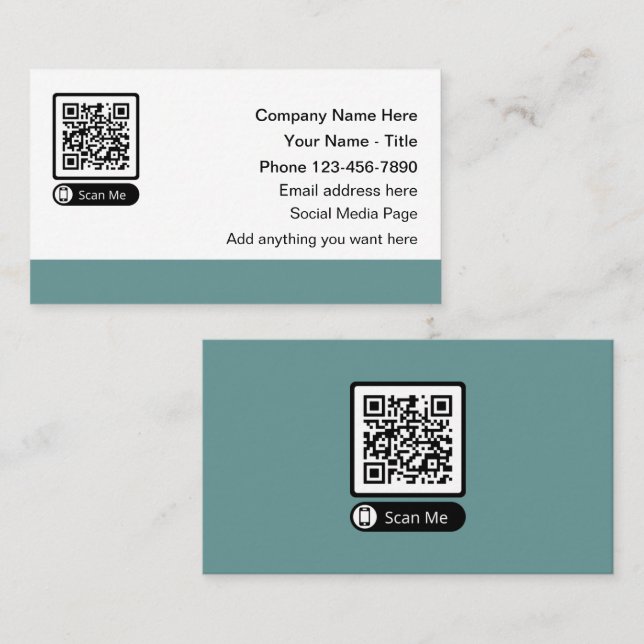Scannable QR Code Cartes de visite promotionnels (Devant / Derrière)