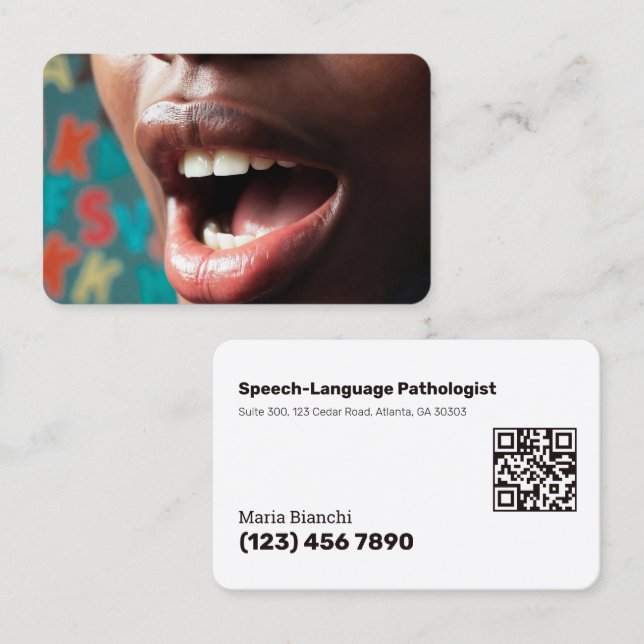 Scannable SLP-Sprache Visitenkarte (Vorne/Hinten)