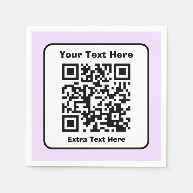 Scannbare QR-Code-Vorlage mit bearbeitbarem Text Serviette (Vorderseite)