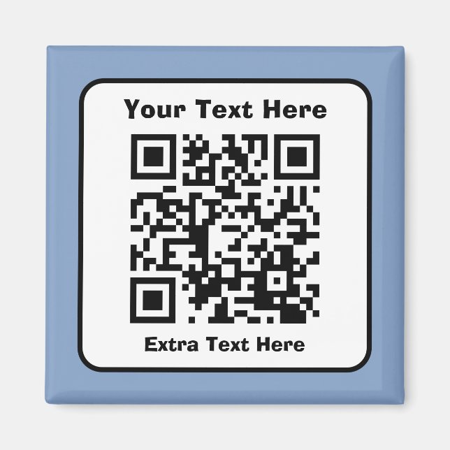 Scannbare QR-Code-Vorlage mit editierbarem Text Magnet (Vorne)