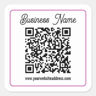 Scannbarer QR-Code mit kursiver Handschrift Quadratischer Aufkleber