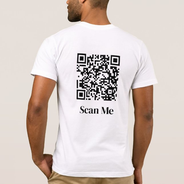 Scanne Mich Benutzerdefinierter QR-Code T-Shirt (Rückseite)