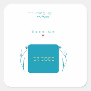 Scanne Mich QR-Code-Aufkleber Hochzeit Briefumschl Quadratischer Aufkleber