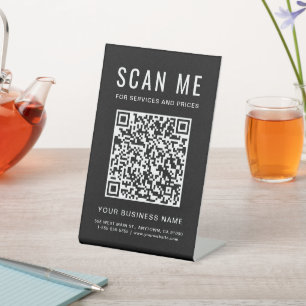 Scanne Mich QR-Code Schwarz Sockelschild