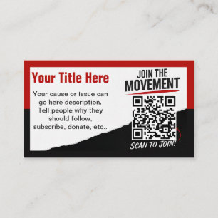 Scanne, um der Bewegung QR-Code Designvorlage beiz Visitenkarte