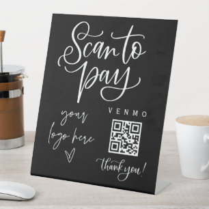 Scannen QR-Code-Zeichen Hochzeit Bar Valet Busines Sockelschild