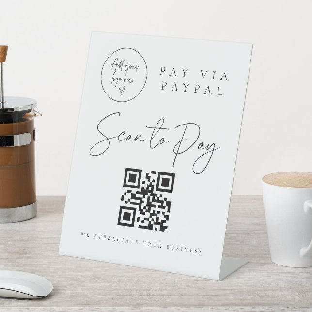 Scannen QR-Code-Zeichen Hochzeit Bar Valet Busines Sockelschild (In SItu)