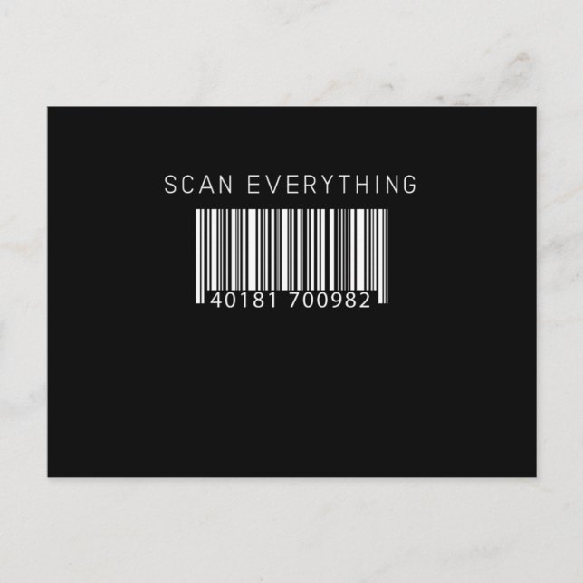 Scannen Sie alle Barcode-Neuheiten in der Grafik Postkarte (Vorderseite)