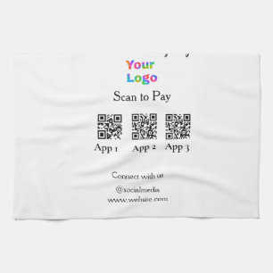 Scannen Sie das Firmenlogo Q R Code Social Media z Geschirrtuch
