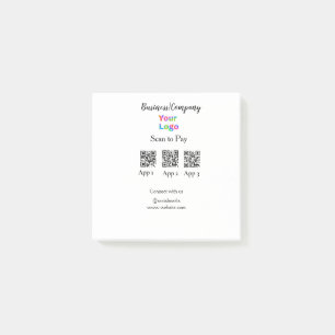 Scannen Sie das Firmenlogo Q R Code Social Media z Post-it Klebezettel