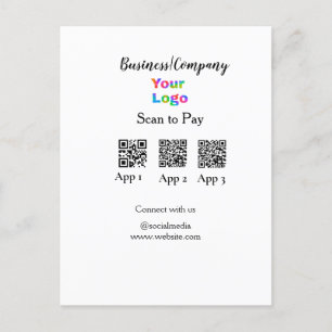 Scannen Sie das Firmenlogo Q R Code Social Media z Postkarte
