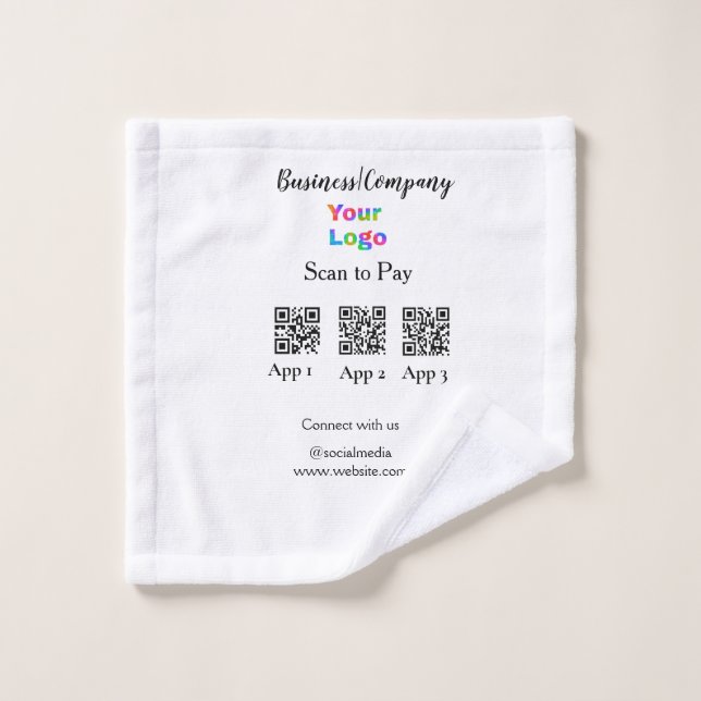 Scannen Sie das Firmenlogo Q R Code Social Media z Waschlappen (Waschlappen)