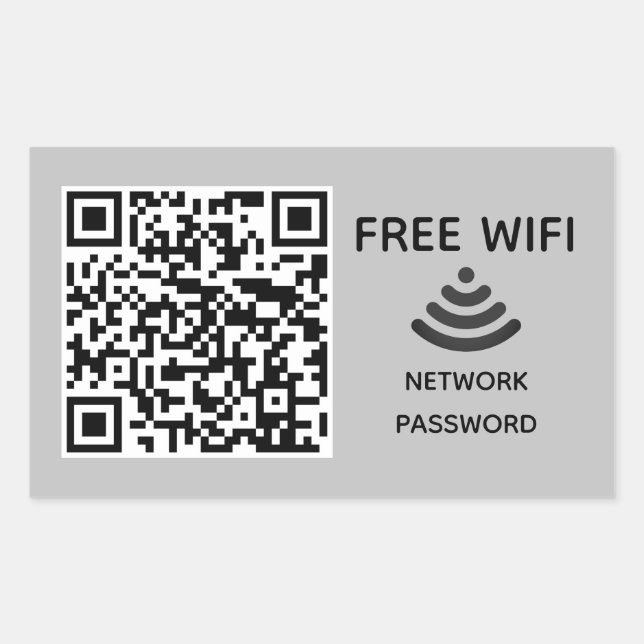 Scannen Sie das kostenlose WiFi Business qm-Codeze Rechteckiger Aufkleber (Vorderseite)