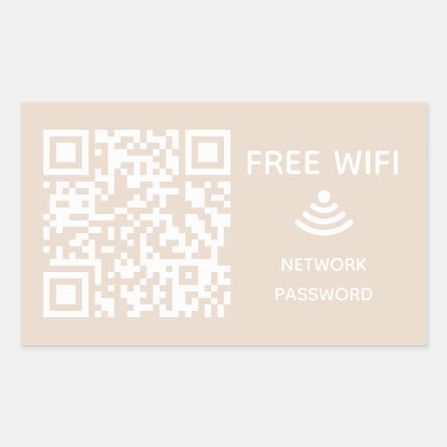 Scannen Sie das kostenlose WiFi Business qm-Codeze Rechteckiger Aufkleber (Vorderseite)