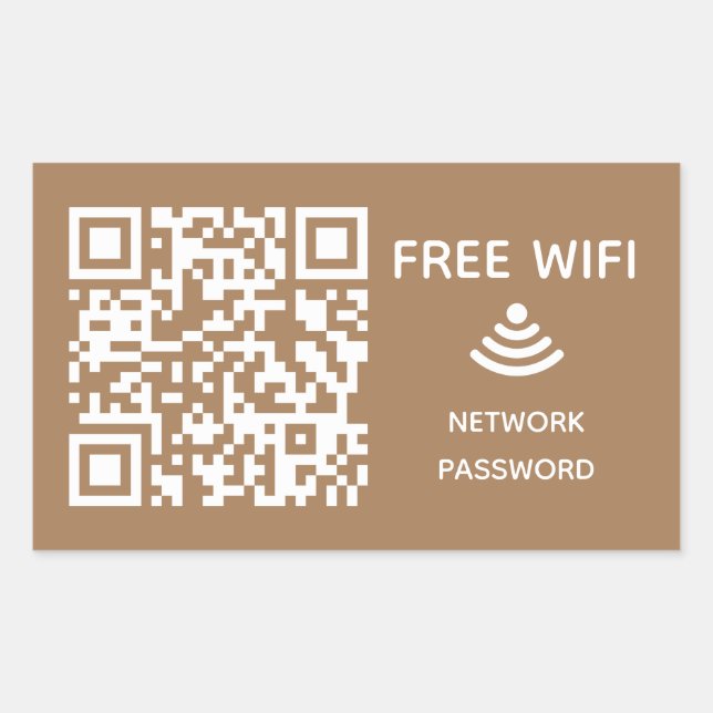 Scannen Sie das kostenlose WiFi Business qm-Codeze Rechteckiger Aufkleber (Vorderseite)