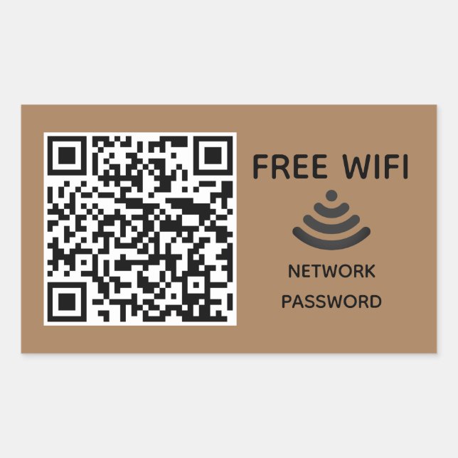 Scannen Sie das kostenlose WiFi Business qm-Codeze Rechteckiger Aufkleber (Vorderseite)