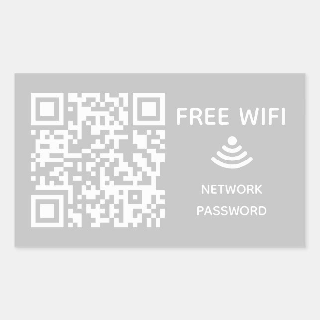 Scannen Sie das kostenlose WiFi Business qm-Codeze Rechteckiger Aufkleber (Vorderseite)