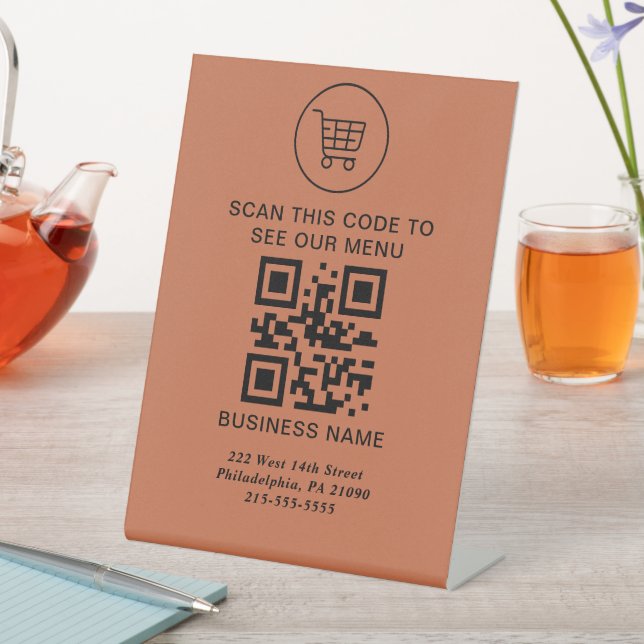 Scannen Sie das Menü-QR-Code-Schild | Webseite | I Sockelschild (In Situ)