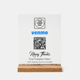 Scannen Sie das Venmo-QR-Code-Weißdisplay-Schild z Acrylschild