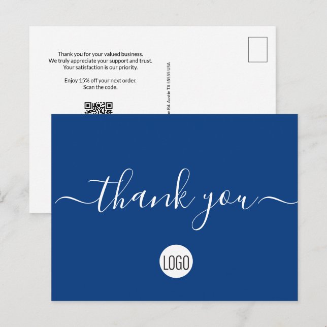 Scannen Sie den Code-Rabatt in der nächsten Reihen Postkarte (Vorne/Hinten)