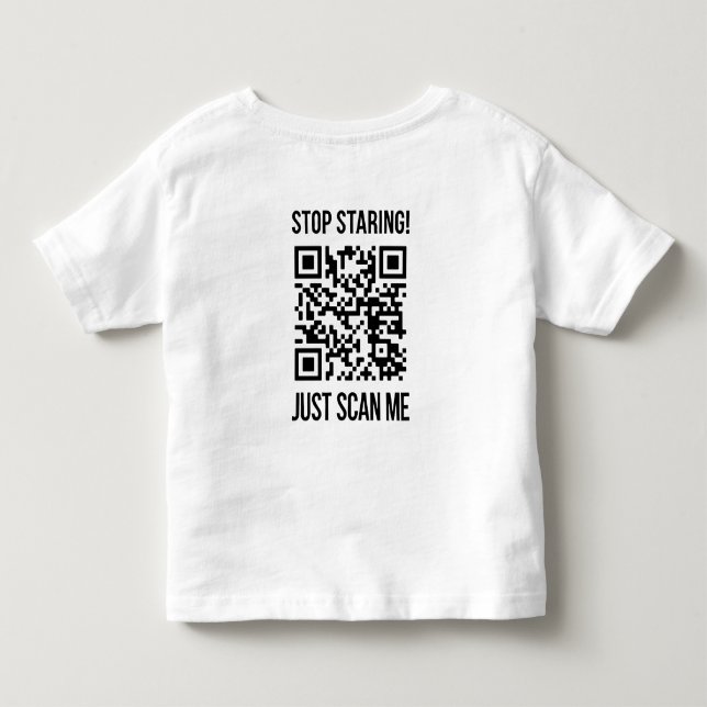 Scannen Sie den QR-Code für einen Motivierend Boos Kleinkind T-shirt (Rückseite)