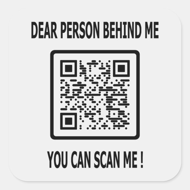 Scannen Sie den QR-Code für Inspiration Quadratischer Aufkleber (Vorderseite)