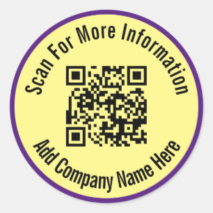 Scannen Sie den QR-Code für weitere Informationen  Runder Aufkleber