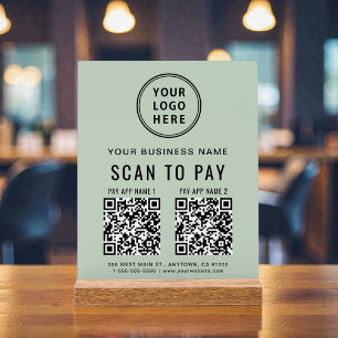 Scannen Sie den QR-Code, um den Tisch-Sage-Grün-Ti Acrylschild