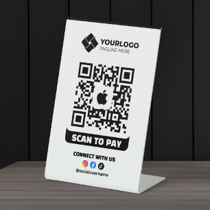 Scannen Sie den QR-Code, um mit Apple Pay-Logo zu  Sockelschild