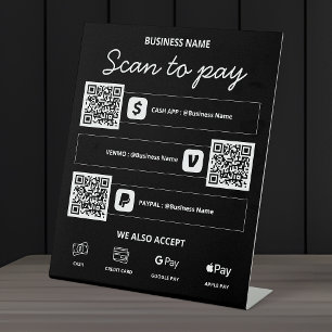Scannen Sie den QR-Code, um mit Cash App, Venmo, P Sockelschild
