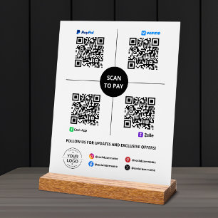 Scannen Sie den QR-Code, um per PayPal, Venmo, Cas Acrylschild