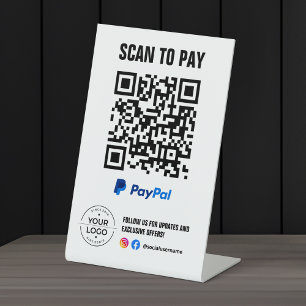 Scannen Sie den QR-Code zum Bezahlen Schild PayPal
