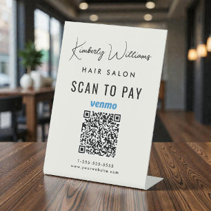 Scannen Sie den Venmo-QR-Code für Geschäftsbezahun Sockelschild