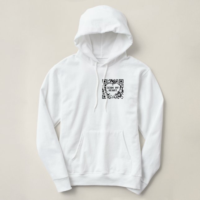 Scannen Sie mein Herz Hoodie (Design vorne)