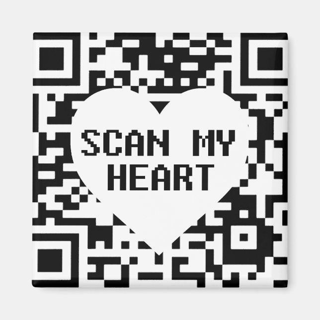 Scannen Sie meinen Herz-T - Shirt Magnet (Vorne)