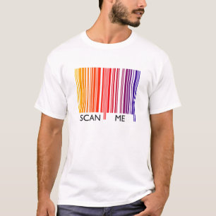 Scannen Sie mich bunter Barcode T-Shirt