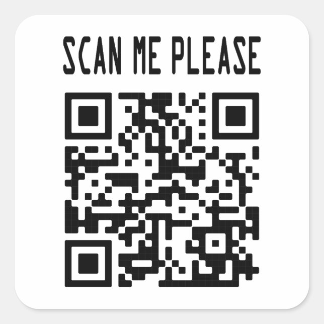Scannen Sie mir bitte QR Code - Lächeln, es ist ko Quadratischer Aufkleber (Vorderseite)