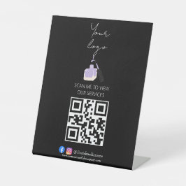 Scannen Sie mir QR-Code Stand-up-Zeichen für Salon Sockelschild