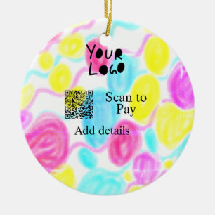 Scannen Sie mit dem Q R Firmenlogo (Regenbogenkohl Keramik Ornament