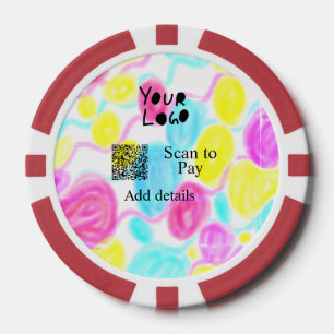 Scannen Sie mit dem Q R Firmenlogo (Regenbogenkohl Pokerchips