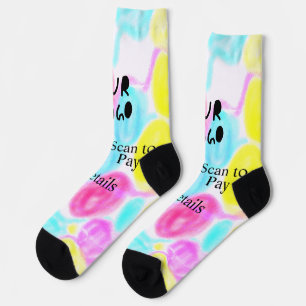 Scannen Sie mit dem Q R Firmenlogo (Regenbogenkohl Socken