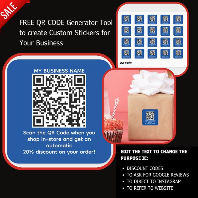 Scannen Sie QR-Code für einen Discount-CUSTOM-Mark Quadratischer Aufkleber (Von Creator hochgeladen)
