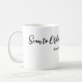 Scannen Sie QR-Code, um E-Mail der Website hinzuzu Kaffeetasse