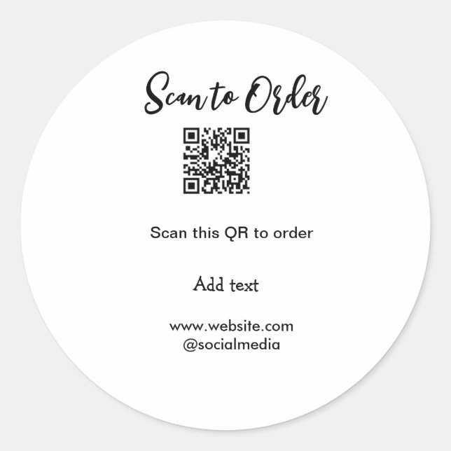 Scannen Sie QR-Code, um E-Mail der Website hinzuzu Runder Aufkleber (Vorderseite)