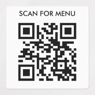 Scannen Sie QR für Menü Restaurant Wasserfest Tisc Etiketten